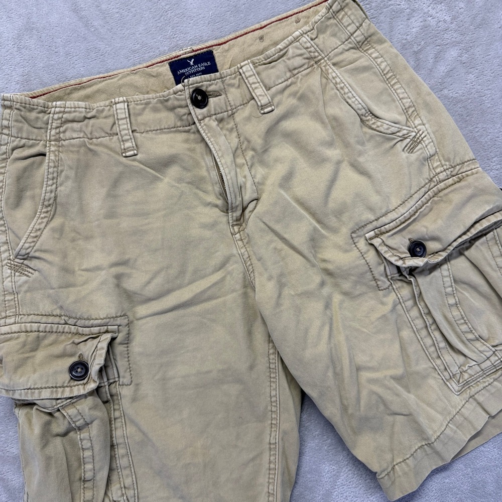 American Eagle Shorts Mens Beige 30 Cargo Khaki Classic‎ 10" Inseam Preppy Y2K